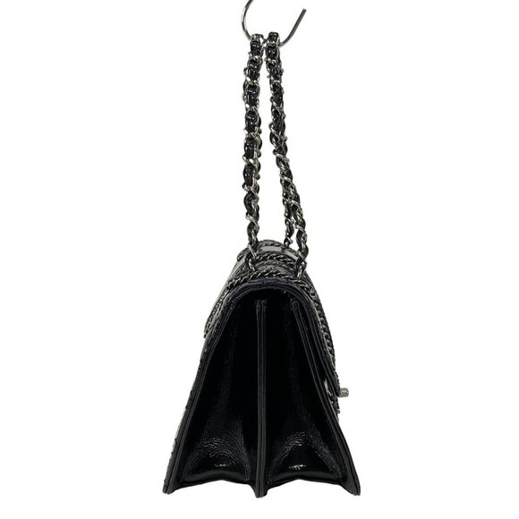 Auth CHANEL Luxury Line Black Patent Leather Handbag - Picture 5 of 16